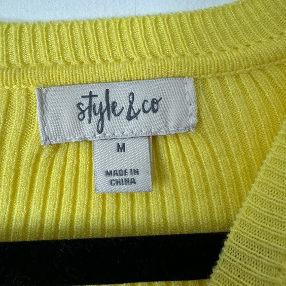 NWOT Style & Co Bright Ribbed Top - Picture 2 of 4